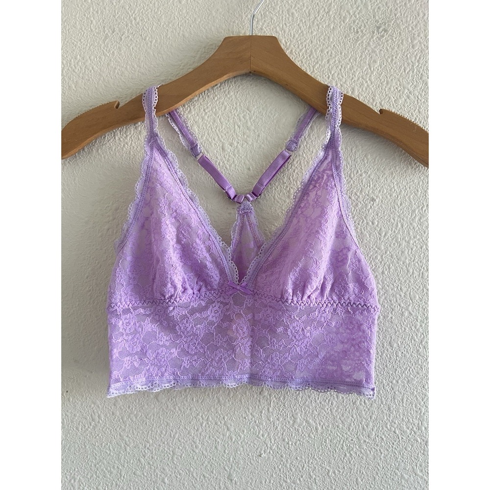 Victoria's Secret Laced Lavender Purple Bralette Top Sz.M Coquette Festival Boho